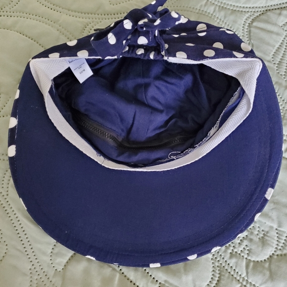 Basic Edition Blue with White Pocka Dots Visor with Convertible Zipper - Picture 9 of 11